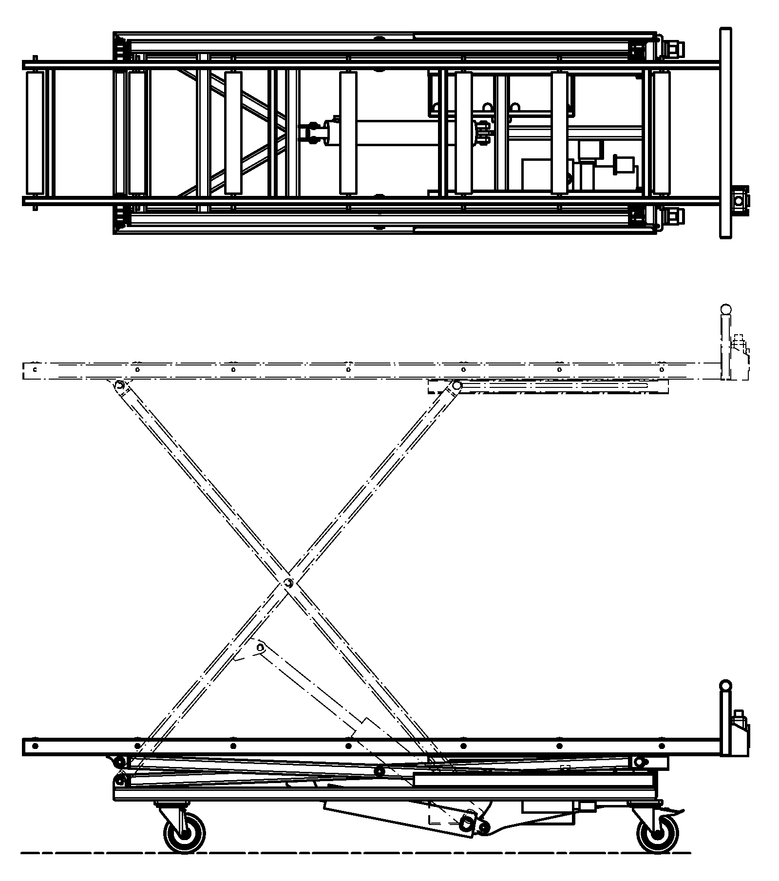 Mortuary Coffin Lift Trolley MLT 01 dim